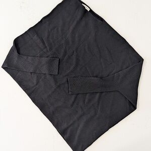 JAKI LONDON Asymmetric Draped Sweater Black S/M NWT Made in Italy Seamless Knit